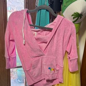 PINK Victoria's Secret  Pink Hoodie with Colorful Embroidery vintage shorts rare